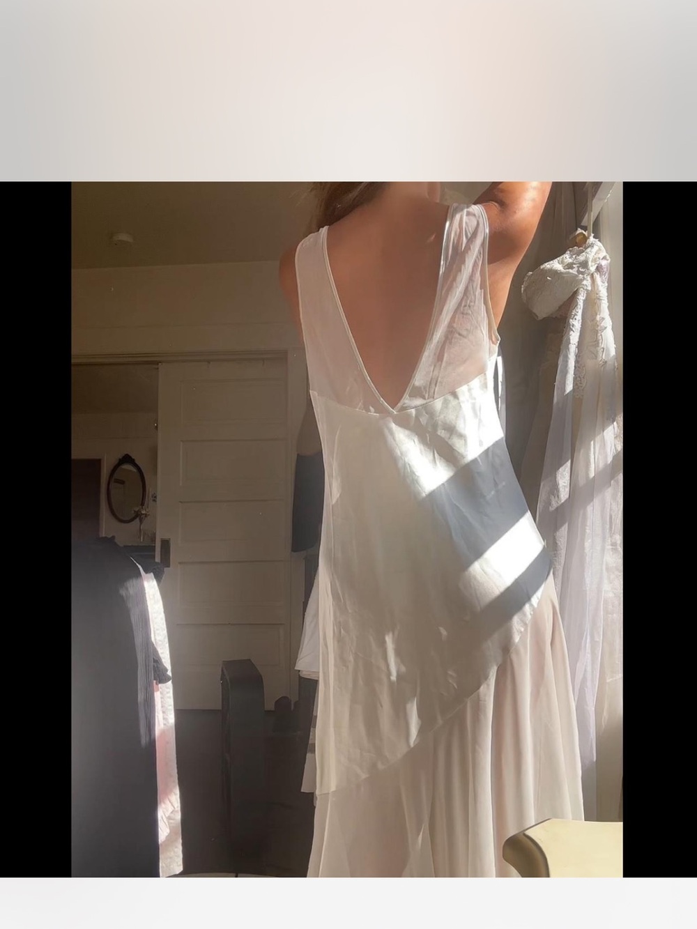 Vintage Oscar de la renta Elegant White Lace-Trim Slip Dress - Picture 5 of 11